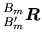 $ \mbox{${}_{B'_m}^{B_m}\mbox{\boldmath $\mbox{\boldmath $R$}$}$}$