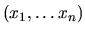 $ (x_1,\hdots x_n)$