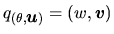 $ q_{(\theta,\mbox{\boldmath $u$})} = (w, \mbox{\boldmath $v$})$