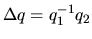 $ \Delta q = q_1^{-1}q_2$