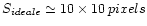 $S_{ideale} \simeq 10 \times 10 \: pixels$